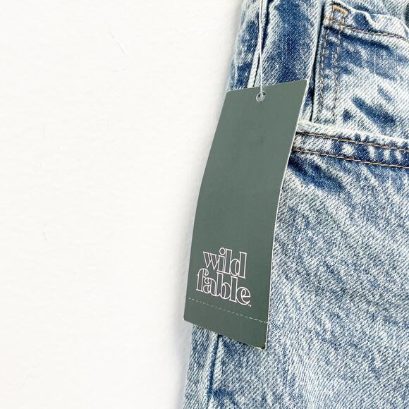 Wild Fable Women's Vintage Style High Rise Straight Leg Raw Hem Jeans Size 8 - Picture 2 of 5